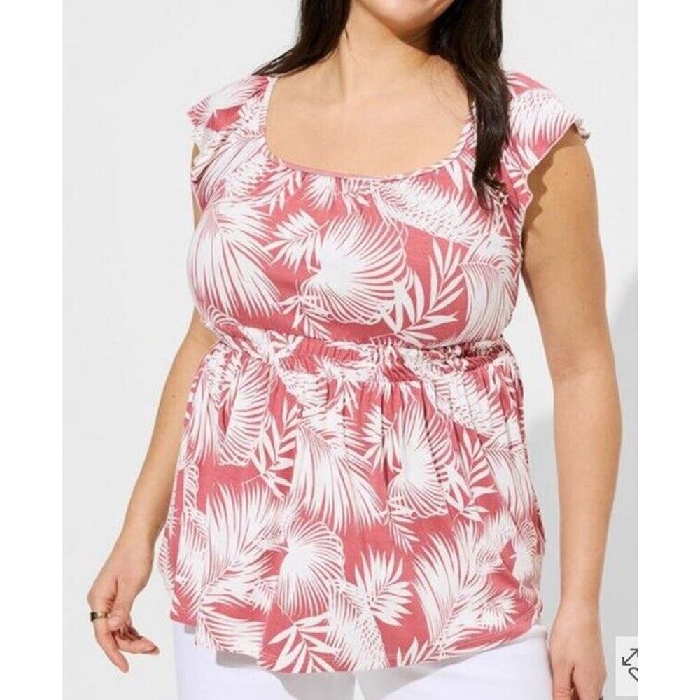 New Torrid Super Soft Cinched Waist Babydoll Tank Dusty Rose 2X Item 40290425